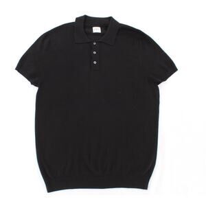 Zara Polo Knit Shirt Mens Size Large Black Short Sleeve Viscose Blend
